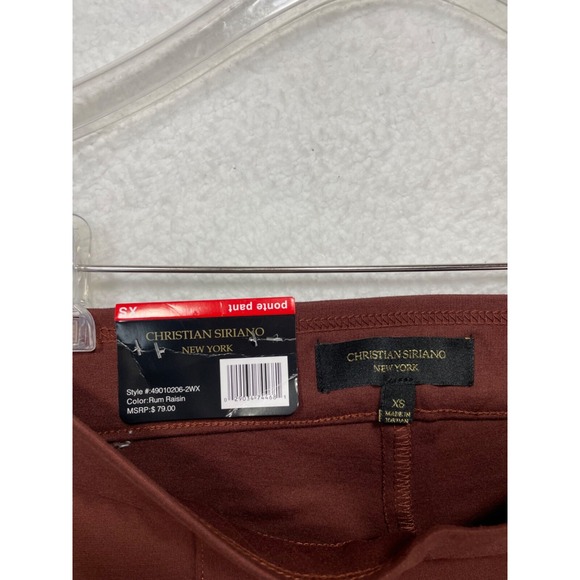 Christian Siriano New York Women's size XS Ponte Pant Rum Raisen NWT - Picture 12 of 12